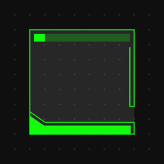 Naklejka premium Futuristic element vector illustration. Colorful frame video overlay.