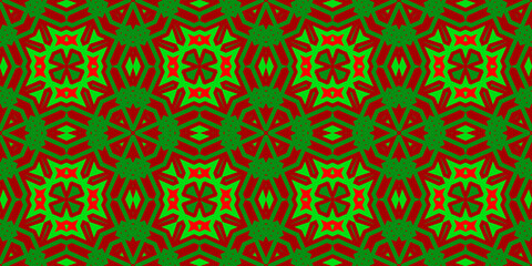 Seamless pattern banner red and green. Festive red and green Christmas pattern. Merry Christmas. Happy New Year.