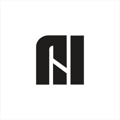 Minimal Innovative Initial Nh or Hn logo icon, H negative space, creative elegant logo