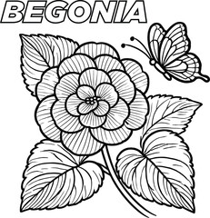 Blooming Beauty Flowers Coloring Page for Kids, Pretty Petals Fun and Relaxing Flower Coloring Page