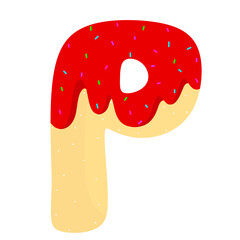 English donut letters cute clipart