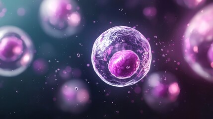 Fototapeta premium Microscopic View of Cell Division and Nucleus