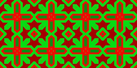 Seamless pattern banner red and green. Festive red and green Christmas pattern. Merry Christmas. Happy New Year.