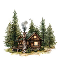 Rustic December Night Clipart Vector Illustration