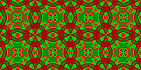 Seamless pattern banner red and green. Festive red and green Christmas pattern. Merry Christmas. Happy New Year.