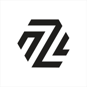 Letter N z l modern typography monogram logo
