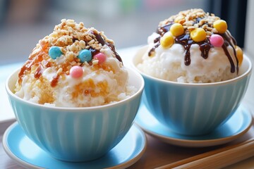 Korean dishes Sundae and rice soup