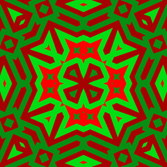 Seamless square pattern red and green. Christmas pattern green and red. Merry Christmas. Happy New Year.