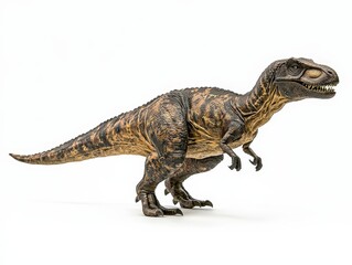 Naklejka premium Tyrannosaurus dinosaur, triassic period, mesozoic era, cretaceous period, jurassic period, isolated on white background