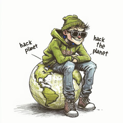 Fototapeta premium Cartoon-style illustration of the phrase 