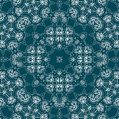 Christmas seamless pattern. Christmas background blue. Snowflake pattern. Happy New Year