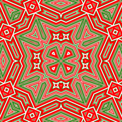 Seamless square pattern red and green. Christmas pattern green and red. Merry Christmas. Happy New Year.