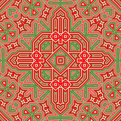 Seamless square pattern red and green. Christmas pattern green and red. Merry Christmas. Happy New Year.