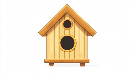 Detailed Wooden Birdhouse Vector Illustration for Design Projects
