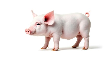 Pink Pig with white background