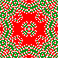 Seamless square pattern red and green. Christmas pattern green and red. Merry Christmas. Happy New Year.