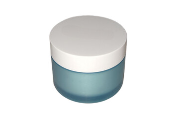 blank cream cosmetic container with transparent background. Png.