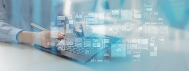 Data Analytics and Business Intelligence Dashboard Concept.