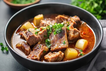 Korean spicy soup with pork ribs