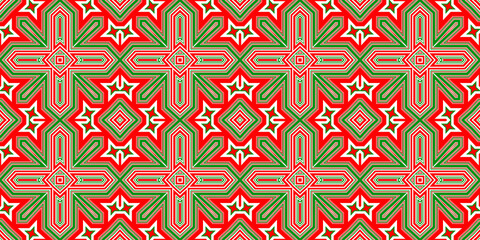 Seamless pattern banner red and green. Festive red and green Christmas pattern. Merry Christmas. Happy New Year.