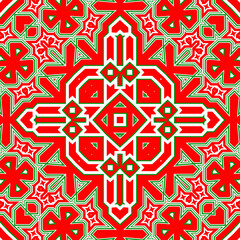 Seamless square pattern red and green. Christmas pattern green and red. Merry Christmas. Happy New Year.