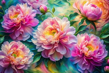 Obraz premium Aerial Peony Abstract Painting Drone Photography: High-Resolution Artistic Images
