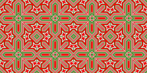 Seamless pattern banner red and green. Festive red and green Christmas pattern. Merry Christmas. Happy New Year.