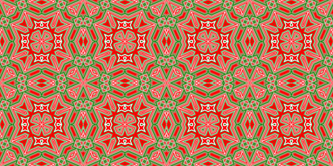 Seamless pattern banner red and green. Festive red and green Christmas pattern. Merry Christmas. Happy New Year.
