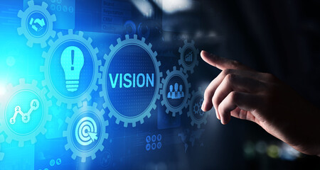 Vision, Business intelligence and strategy concept on virtual screen.