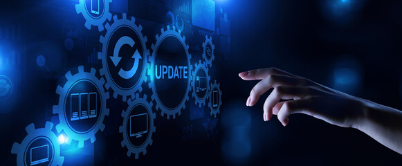 Update software system upgrade download new version internet technology concept.
