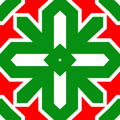 Seamless square pattern red and green. Christmas pattern green and red. Merry Christmas. Happy New Year.