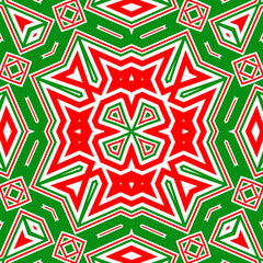 Seamless square pattern red and green. Christmas pattern green and red. Merry Christmas. Happy New Year.