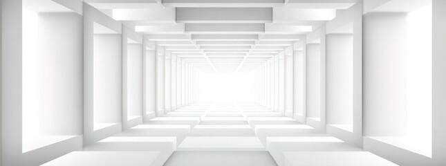 Fototapeta premium Random shifted white cube boxes block background wallpaper.3d