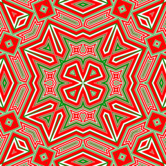 Seamless square pattern red and green. Christmas pattern green and red. Merry Christmas. Happy New Year.