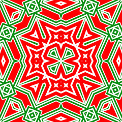 Seamless square pattern red and green. Christmas pattern green and red. Merry Christmas. Happy New Year.