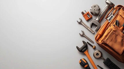 Neatly Organized Plumber s Toolbox with Essential Plumbing Tools such as Wrench Screwdriver Hammer Pipe Cutter Pliers Drill Saw Tape Measure