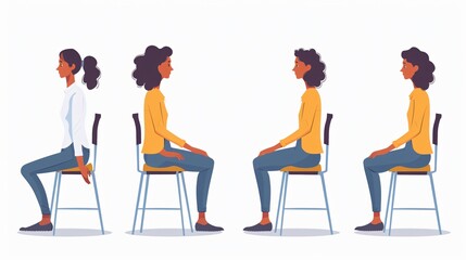 Professional Guide to Correcting Wrong Body Postures: Woman Demonstrating Slouching and Hunched Positions