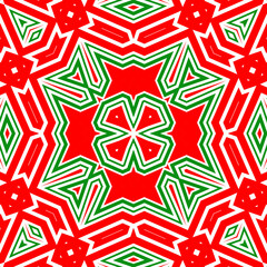 Seamless square pattern red and green. Christmas pattern green and red. Merry Christmas. Happy New Year.