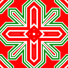 Seamless square pattern red and green. Christmas pattern green and red. Merry Christmas. Happy New Year.