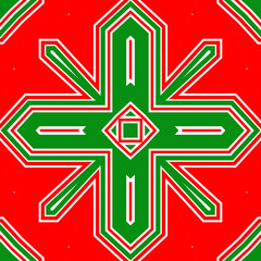 Seamless square pattern red and green. Christmas pattern green and red. Merry Christmas. Happy New Year.