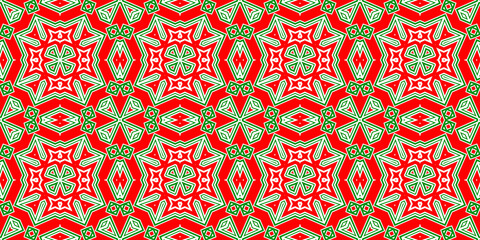 Seamless pattern banner red and green. Festive red and green Christmas pattern. Merry Christmas. Happy New Year.