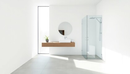 Minimalist interior of a bathroom