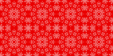Christmas seamless pattern. Christmas background banner red. Frost pattern. Happy New Year.