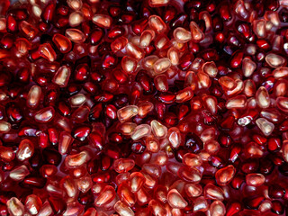 a scattering of pomegranate seeds