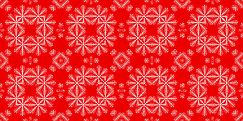 Christmas seamless pattern. Christmas background banner red. Frost pattern. Happy New Year.