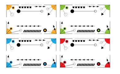 Line Art Modern Geometric Technology Frame. Graphic design elements and resources concept vector. Modern technology and computing abstract form