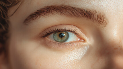 Fototapeta premium Close-up shot of human green eye