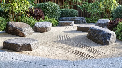 Tranquil Zen Garden with Serene Stone Pathway