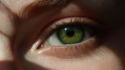 Fototapeta premium Close-up shot of human green eye