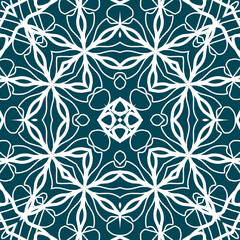 Christmas seamless pattern. Christmas background blue. Snowflake pattern. Happy New Year
